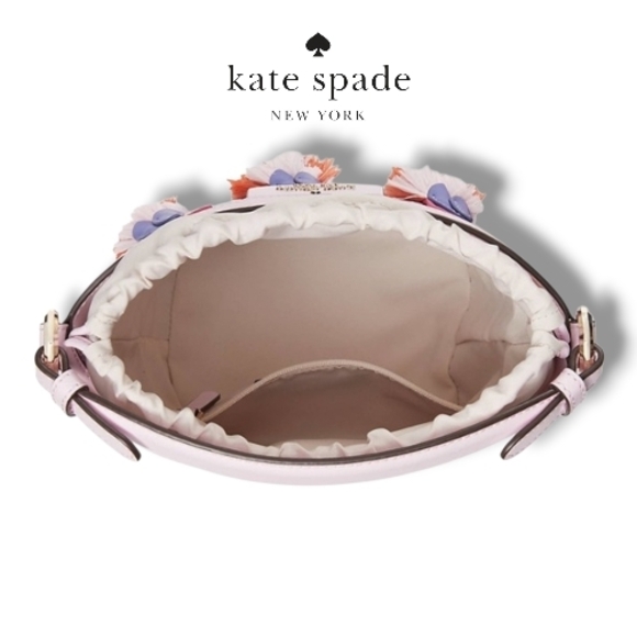 Kate Spade Pippa Flock Party Serendipity Pink Crossbody Bucket Bag WKRU6840 - Picture 6 of 11